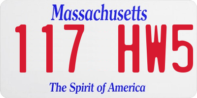 MA license plate 117HW5