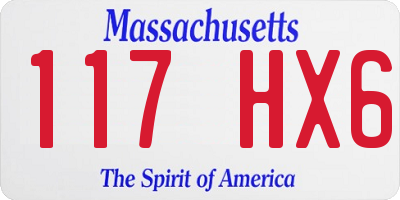 MA license plate 117HX6