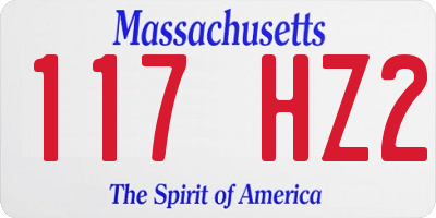 MA license plate 117HZ2