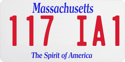 MA license plate 117IA1