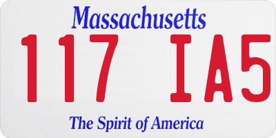 MA license plate 117IA5