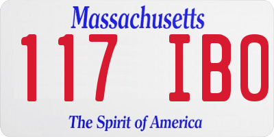 MA license plate 117IB0