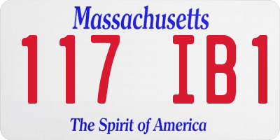 MA license plate 117IB1