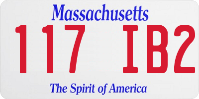 MA license plate 117IB2