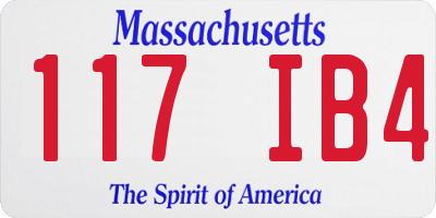 MA license plate 117IB4