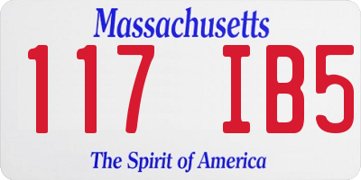 MA license plate 117IB5