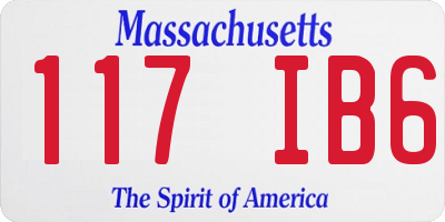 MA license plate 117IB6