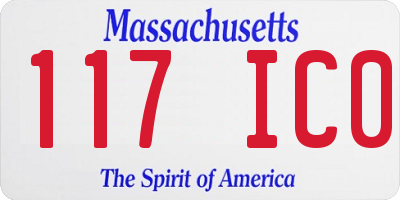 MA license plate 117IC0