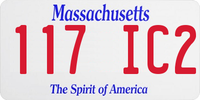 MA license plate 117IC2