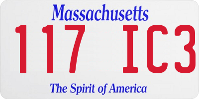MA license plate 117IC3