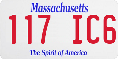 MA license plate 117IC6