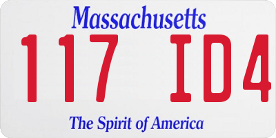 MA license plate 117ID4