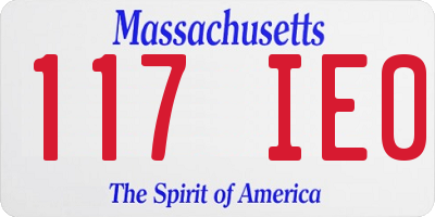 MA license plate 117IE0