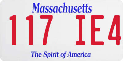 MA license plate 117IE4