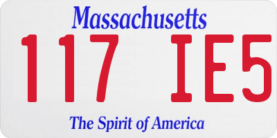 MA license plate 117IE5