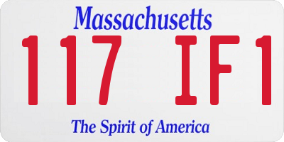 MA license plate 117IF1