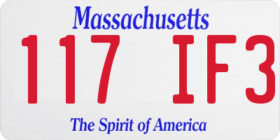 MA license plate 117IF3