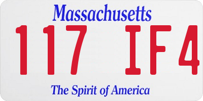 MA license plate 117IF4
