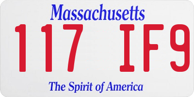 MA license plate 117IF9