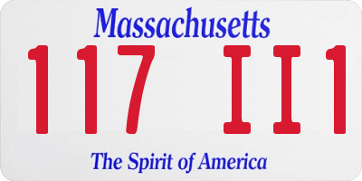 MA license plate 117II1