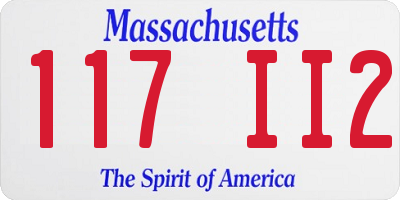 MA license plate 117II2