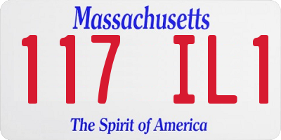 MA license plate 117IL1