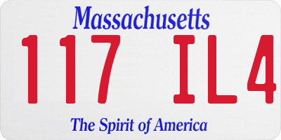 MA license plate 117IL4