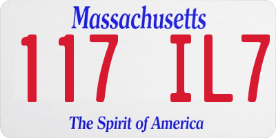 MA license plate 117IL7