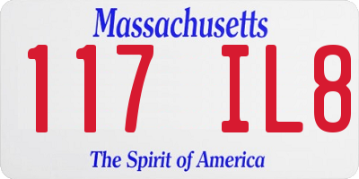 MA license plate 117IL8