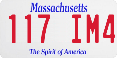 MA license plate 117IM4