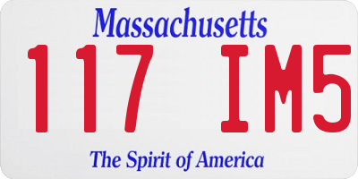MA license plate 117IM5