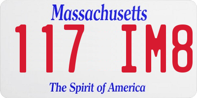 MA license plate 117IM8