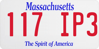 MA license plate 117IP3