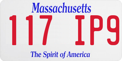 MA license plate 117IP9