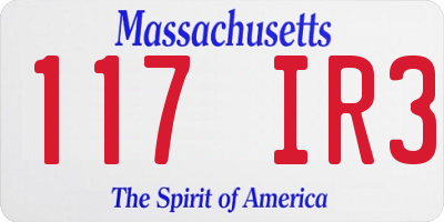 MA license plate 117IR3