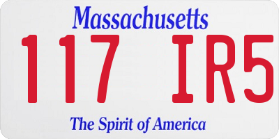 MA license plate 117IR5