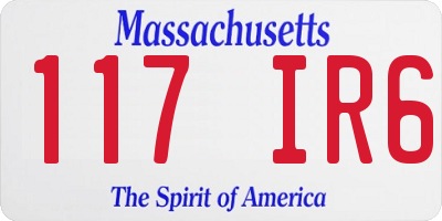 MA license plate 117IR6
