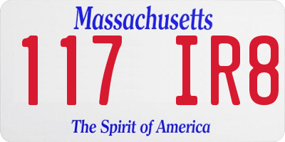 MA license plate 117IR8