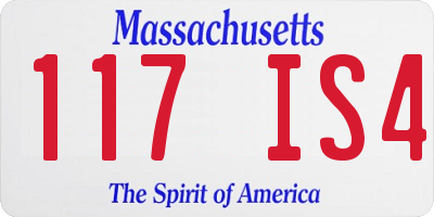 MA license plate 117IS4