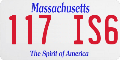 MA license plate 117IS6
