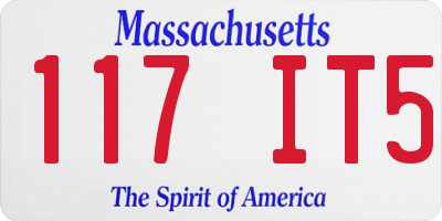MA license plate 117IT5