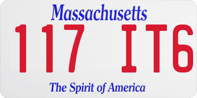 MA license plate 117IT6