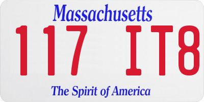 MA license plate 117IT8