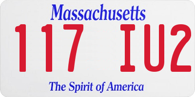 MA license plate 117IU2