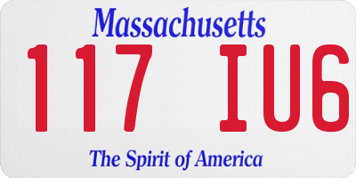 MA license plate 117IU6