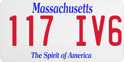 MA license plate 117IV6