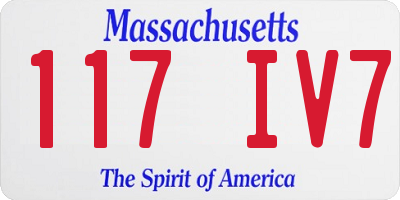 MA license plate 117IV7