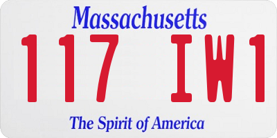 MA license plate 117IW1
