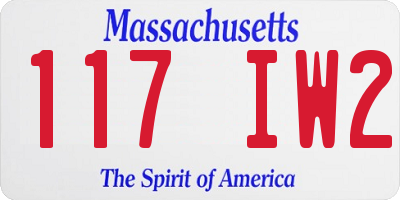 MA license plate 117IW2