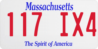 MA license plate 117IX4